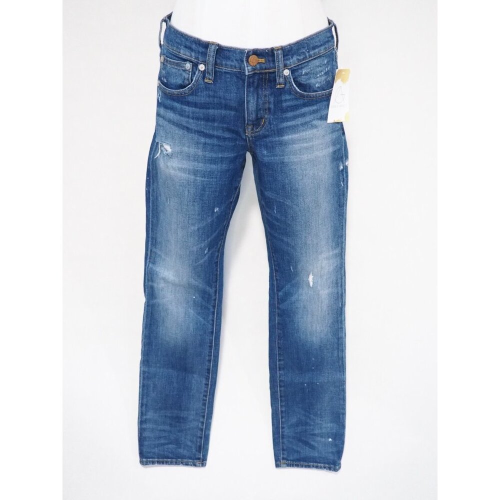 Madewell Blue Distressed Denim Slim Boyjean Jeans, Size 25
